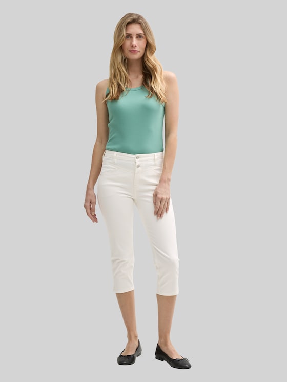 TTKATE Slim Capri Jeans - Whisper White