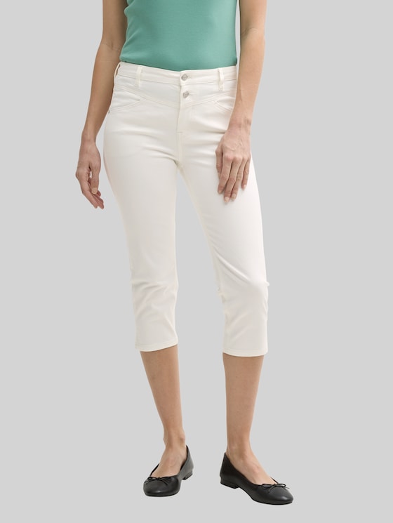 TTKATE Slim Capri Jeans - Whisper White