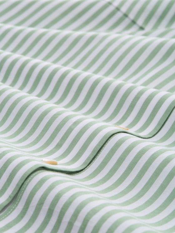 Plus Size - Loose fit blouse with striped pattern - mid green white stripe