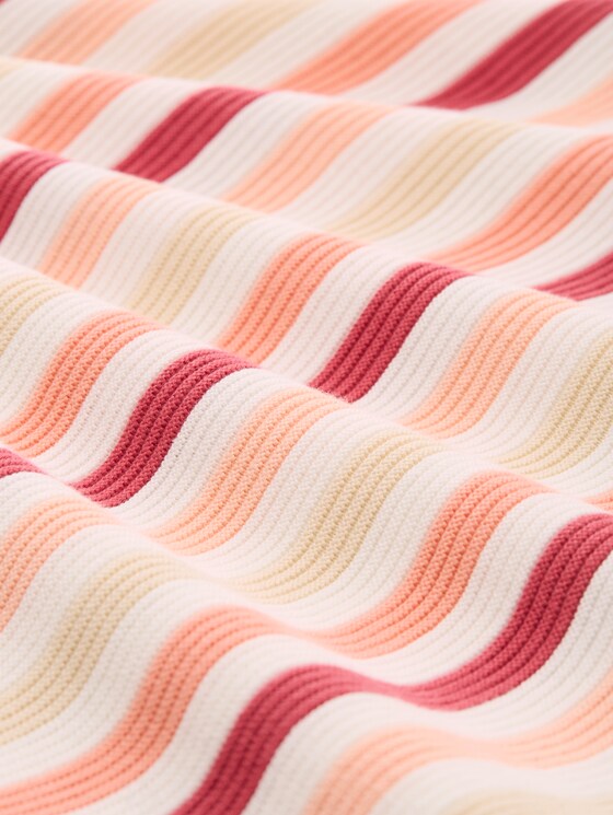 Plus - Knitted sweater with organic cotton - peachy knit stripe design