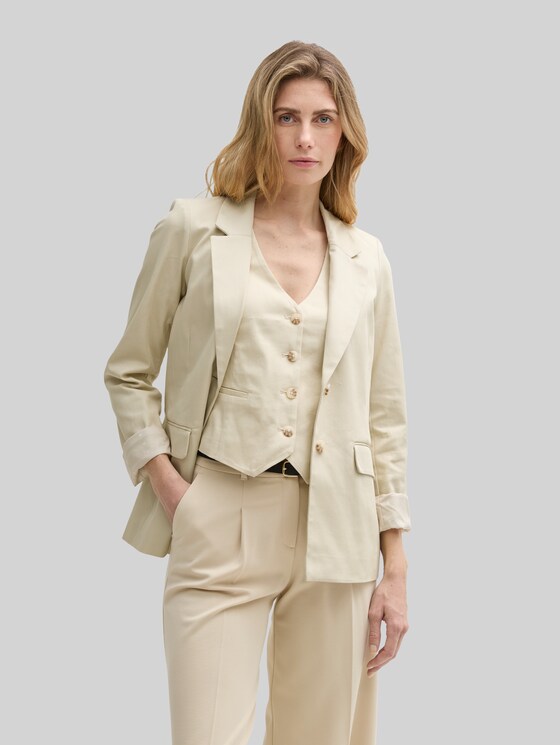 Regular fit blazer in twill - champagne