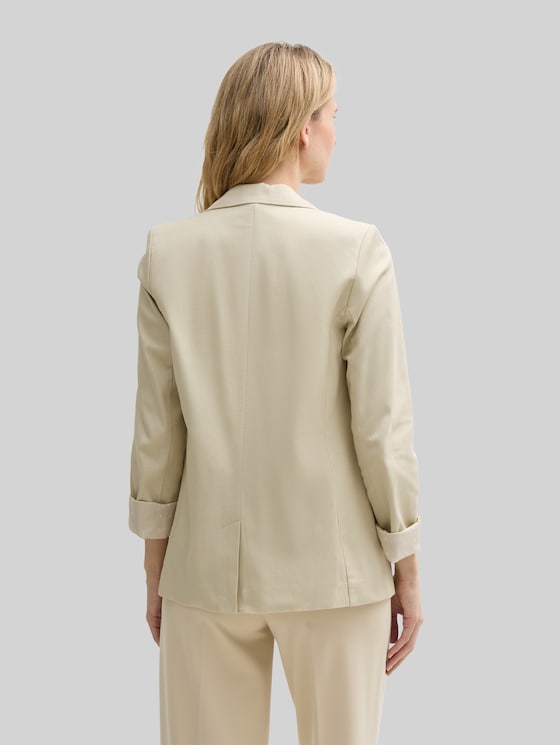 Regular fit blazer in twill - champagne