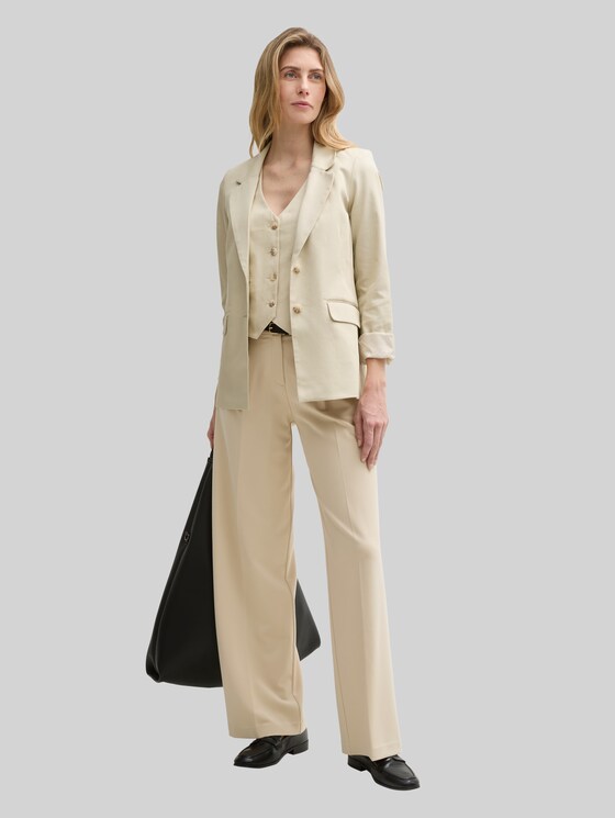 Regular fit blazer in twill - champagne
