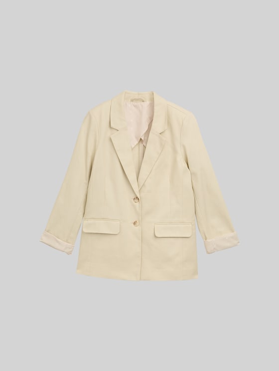 Regular fit blazer in twill - champagne