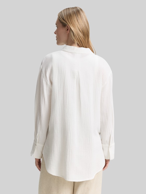 Oversize muslin shirt blouse - Whisper White