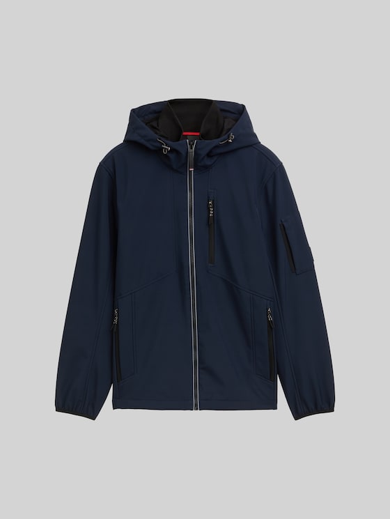 Softshell jacket with a hood - sky captain blue