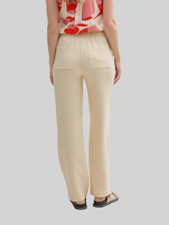 TTLEA seersucker straight trousers - champagne