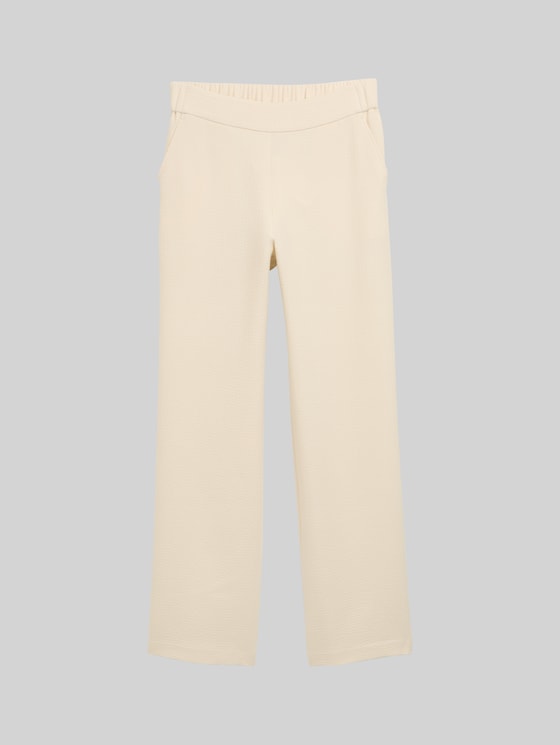 TTLEA seersucker straight trousers - champagne