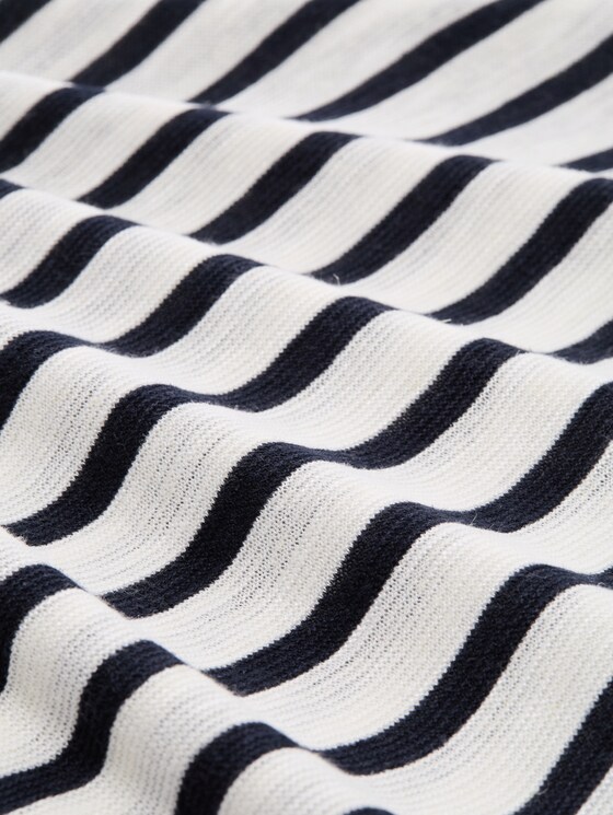 Striped knitted jumper - navy offwhite blue stripe