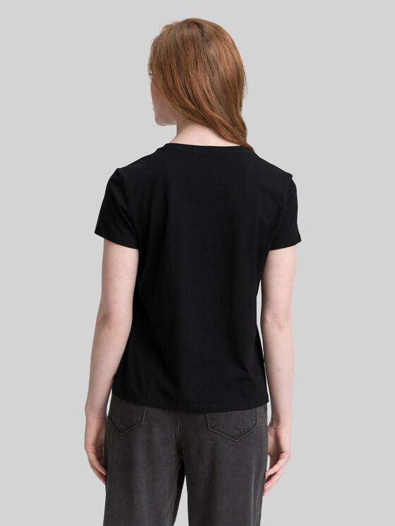Printed T-shirt - deep black