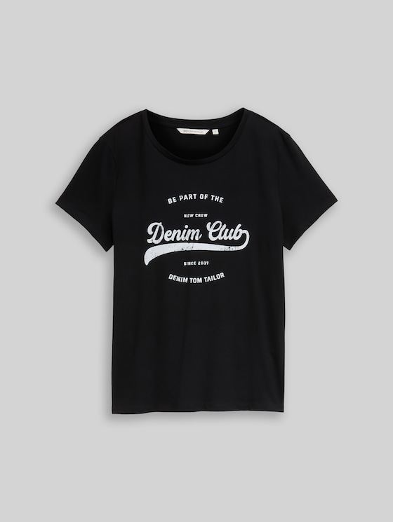 Printed T-shirt - deep black