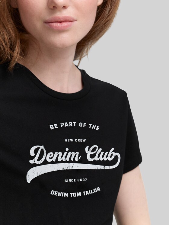 Printed T-shirt - deep black