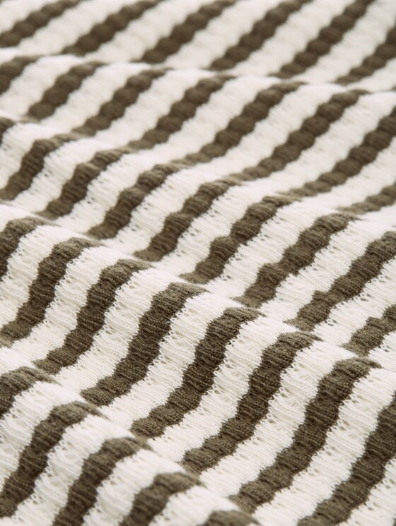 Midi dress with a striped pattern - olive white stripe