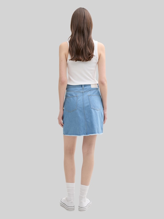 Mini denim skirt - Used Bleached Blue Denim
