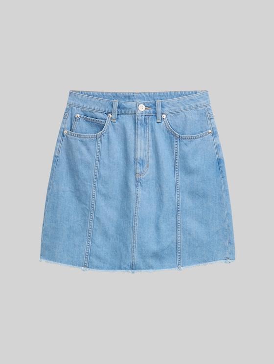Mini denim skirt - Used Bleached Blue Denim