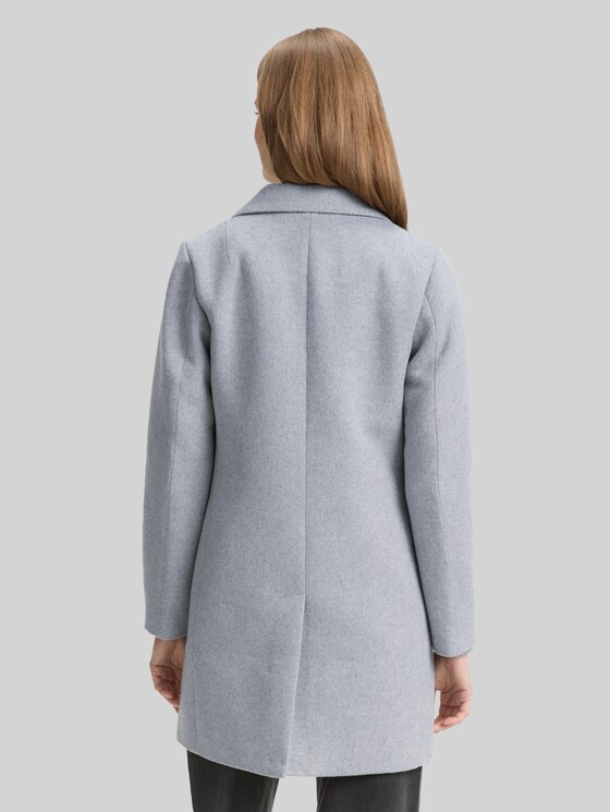Slim fit woollen coat - Cement Grey Mélange
