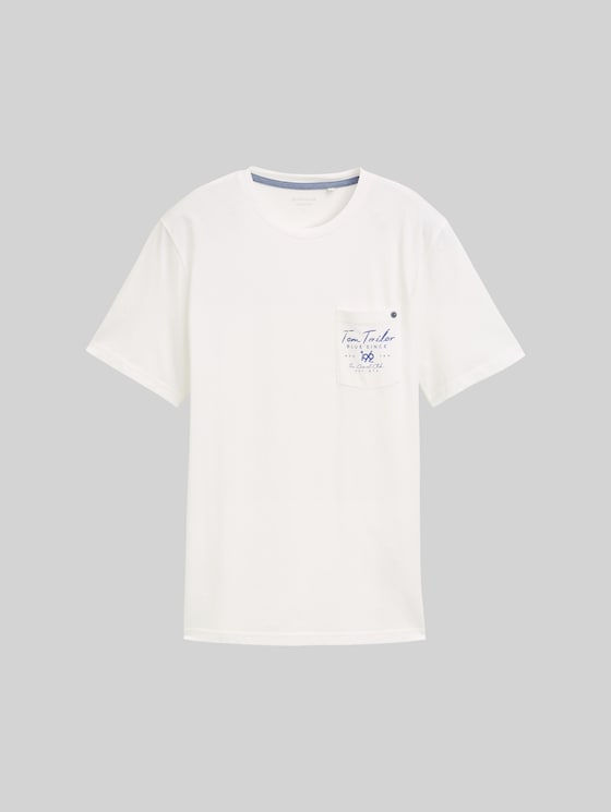 T-shirt with a chest pocket - off white