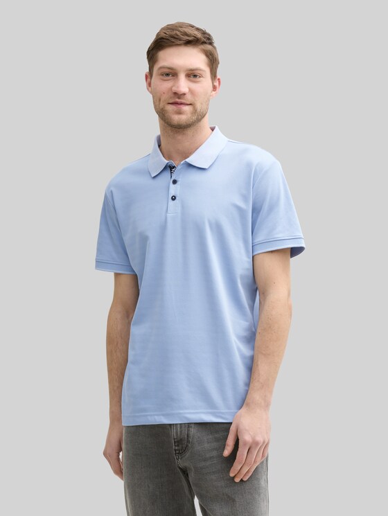 Basic jersey polo shirt - light powder blue