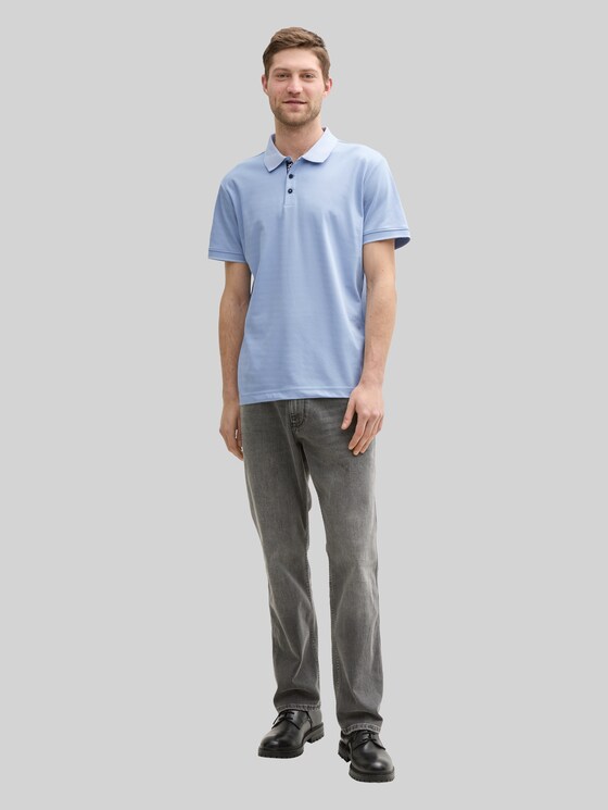 Basic jersey polo shirt - light powder blue