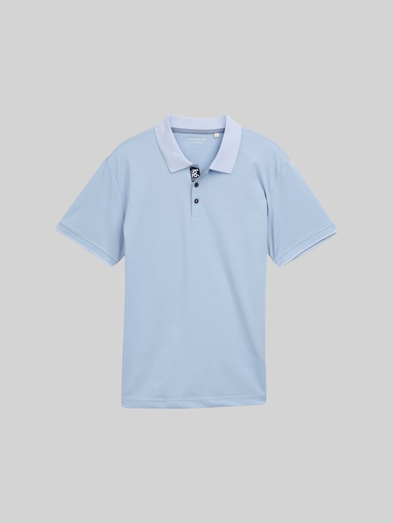 Basic jersey polo shirt - light powder blue