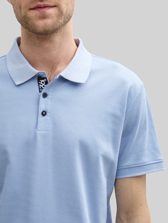 Basic jersey polo shirt - light powder blue