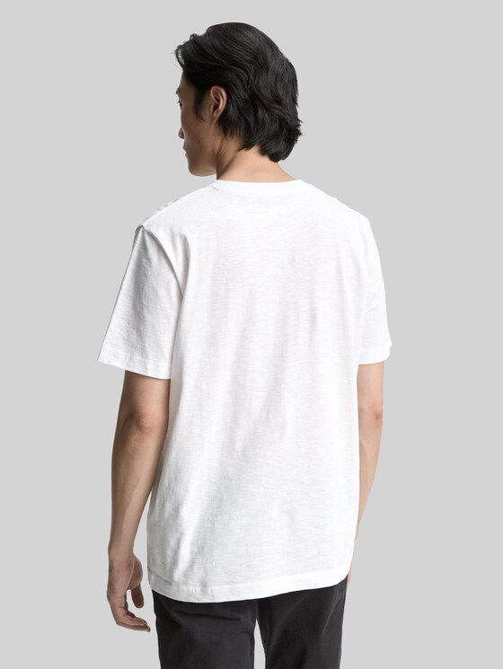 Basic T-shirt in a melange look - White