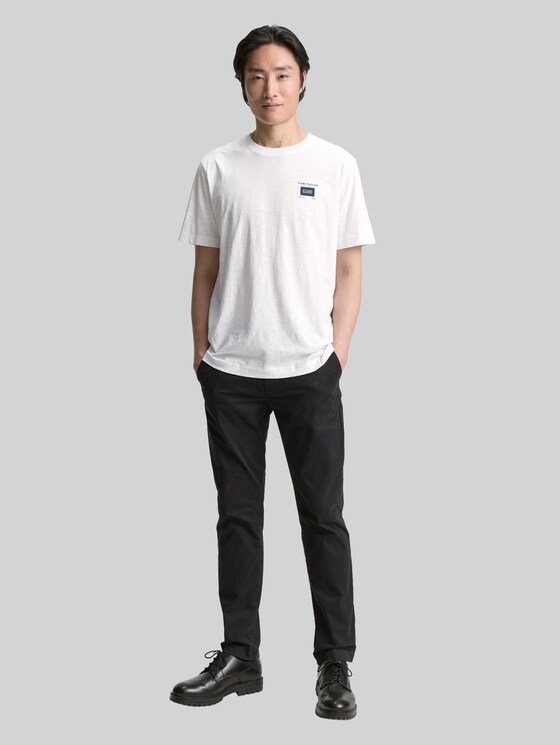 Basic T-shirt in a melange look - White