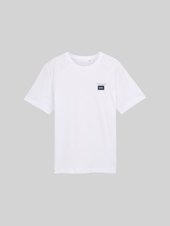 Basic T-shirt in a melange look - White