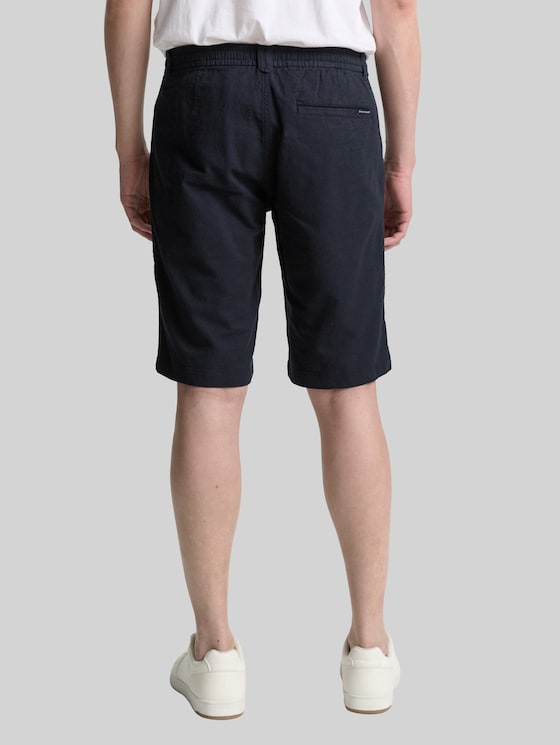Regular fit shorts with linen content - sky captain blue