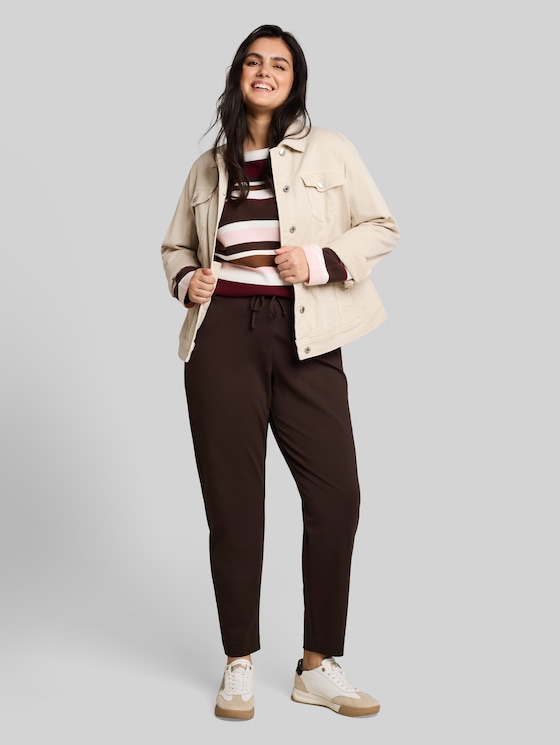 Plus Size – Loose-Fit Trousers - java dark brown