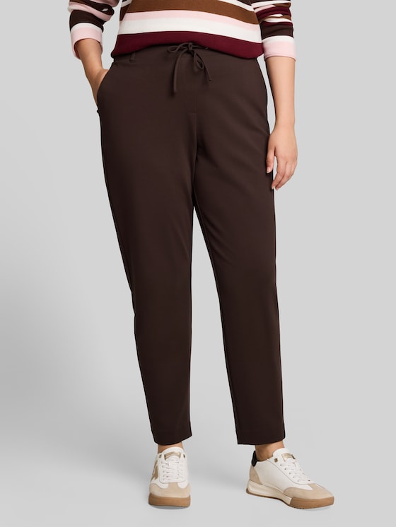 Plus Size – Loose-Fit Trousers - java dark brown