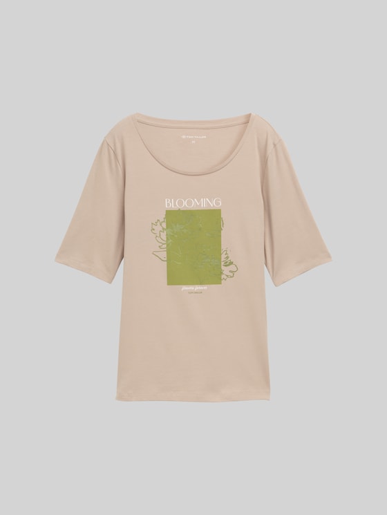 Printed T-shirt - soft taupe grey