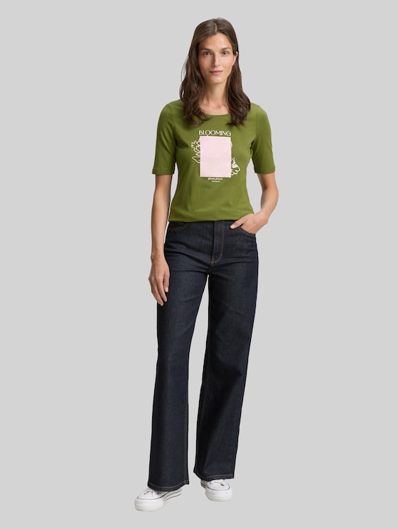 Printed T-shirt - deep ivy green
