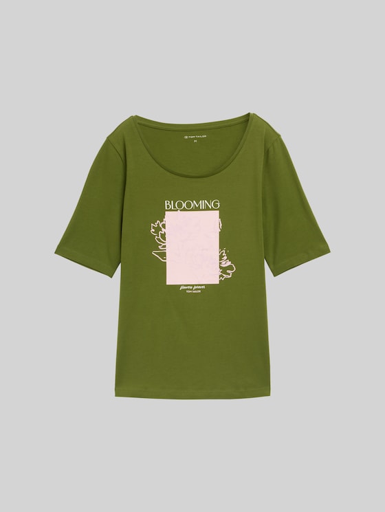 Printed T-shirt - deep ivy green