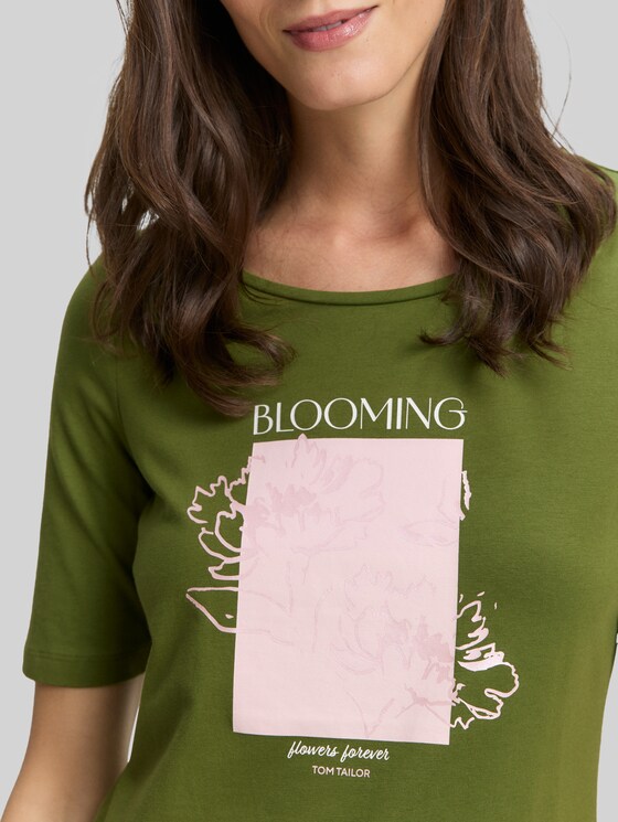 Printed T-shirt - deep ivy green