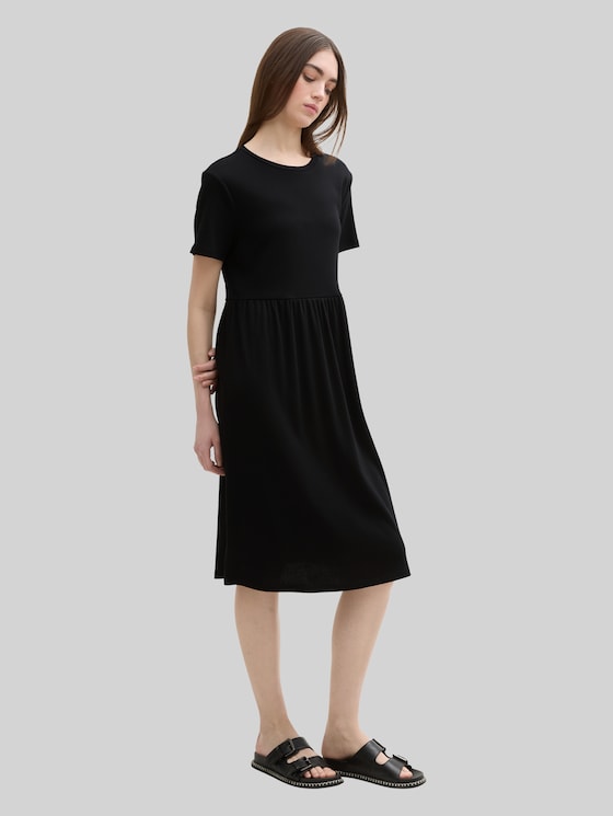 Jersey midi dress - deep black