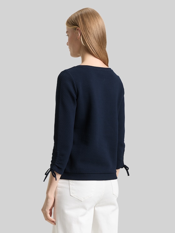 Slim-fit sweatshirt with gathered sleeves - sky captain blue