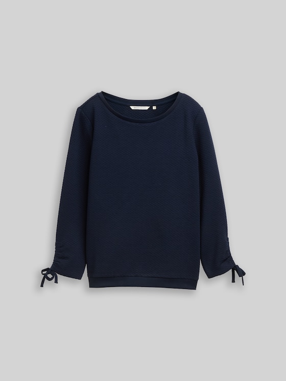 Slim-fit sweatshirt with gathered sleeves - sky captain blue