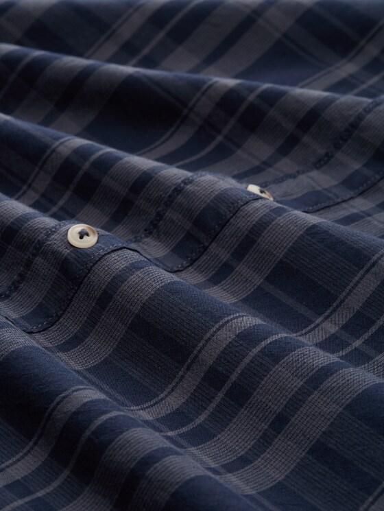 Regular fit shirt with chequered pattern - navy tonal check