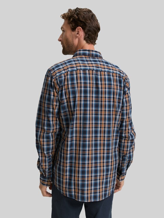 Regular fit shirt with chequered pattern - navy blue shades check