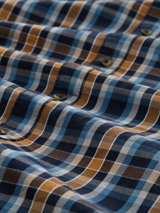 Regular fit shirt with chequered pattern - navy blue shades check