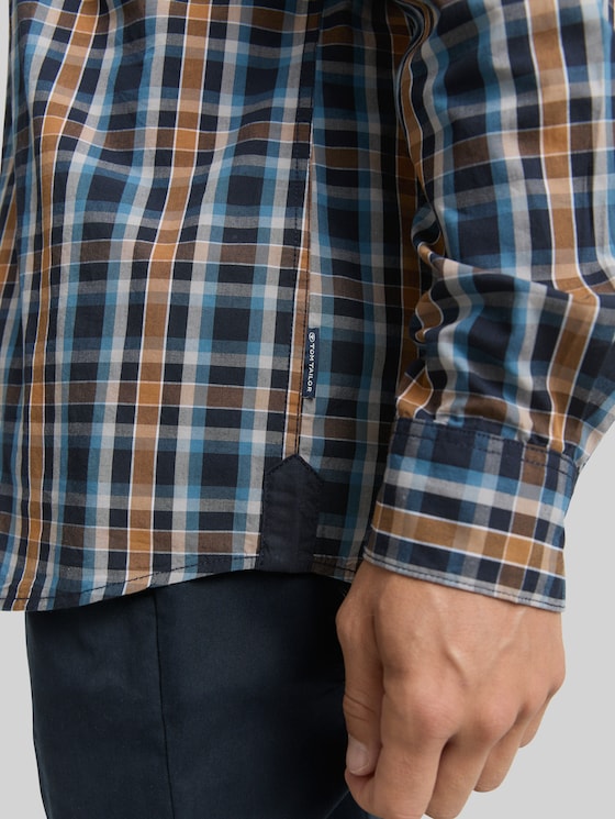 Regular fit shirt with chequered pattern - navy blue shades check