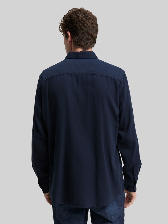 Regular-fit cotton shirt - sky captain blue