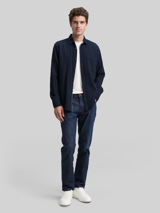 Regular-fit cotton shirt - sky captain blue