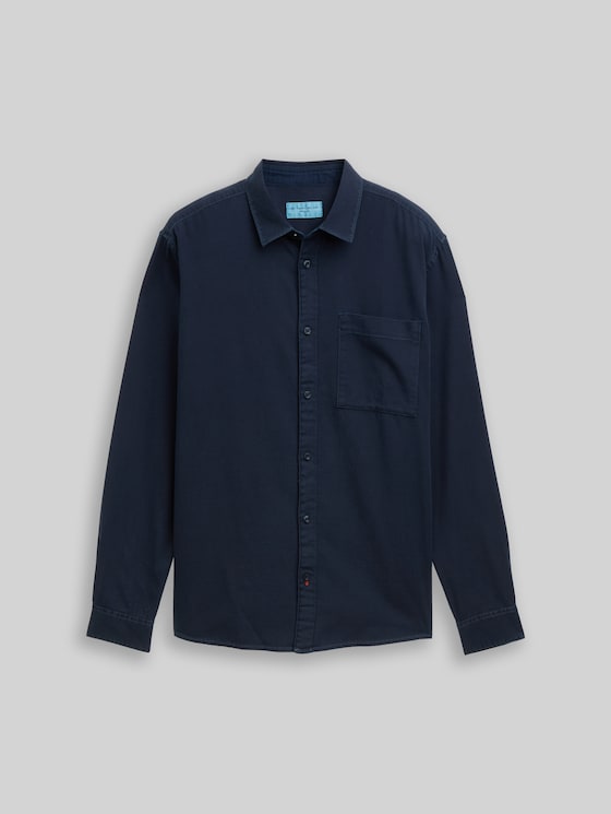Regular-fit cotton shirt - sky captain blue