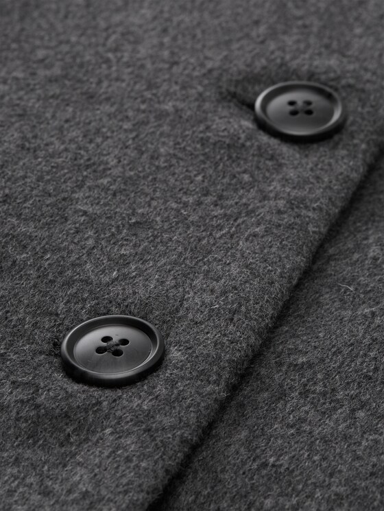 Wool coat with belt - dark anthra melange