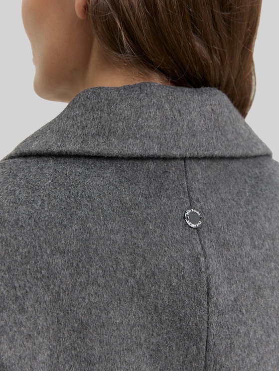 Wool coat with belt - dark anthra melange