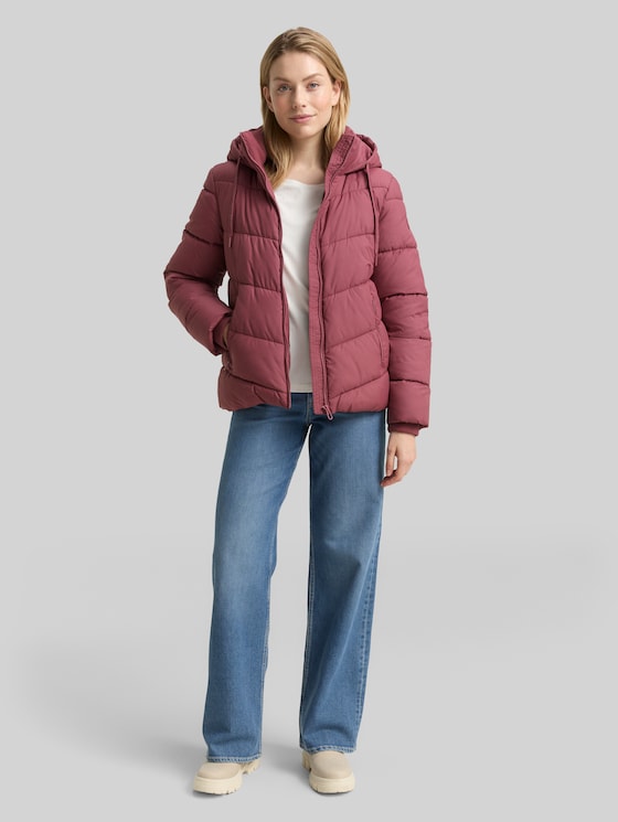 Puffer jacket with hood - Deeply Mauve