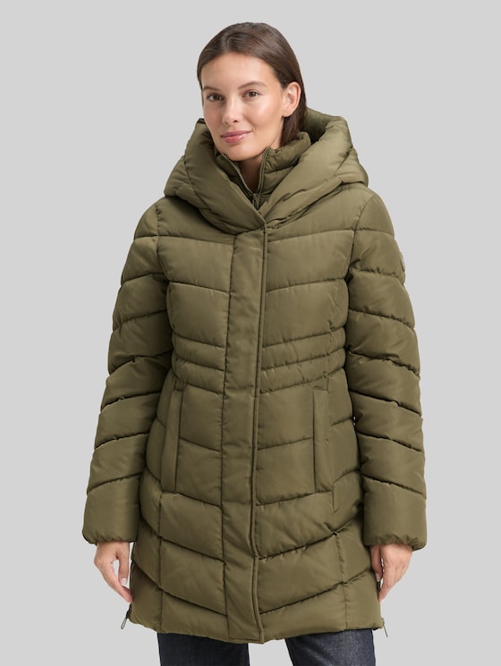 Puffer coat in a 2-in-1 look - jungle soil green
