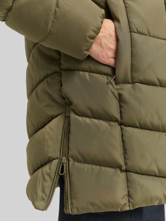 Puffer coat in a 2-in-1 look - jungle soil green